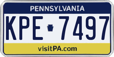 PA license plate KPE7497