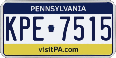 PA license plate KPE7515