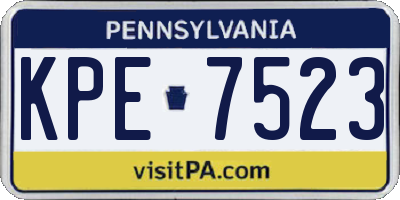 PA license plate KPE7523