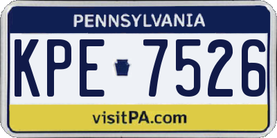 PA license plate KPE7526