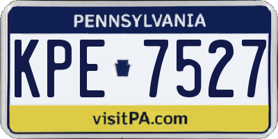 PA license plate KPE7527