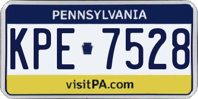 PA license plate KPE7528