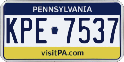PA license plate KPE7537