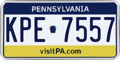 PA license plate KPE7557