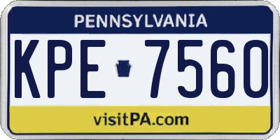 PA license plate KPE7560