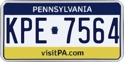 PA license plate KPE7564
