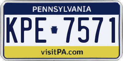 PA license plate KPE7571