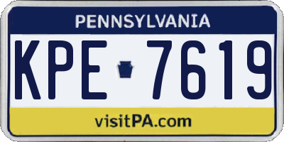 PA license plate KPE7619