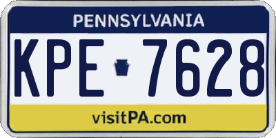 PA license plate KPE7628