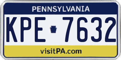 PA license plate KPE7632