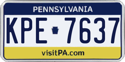 PA license plate KPE7637
