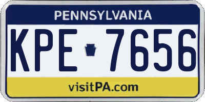 PA license plate KPE7656