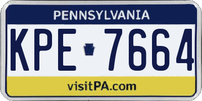PA license plate KPE7664