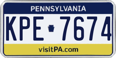 PA license plate KPE7674