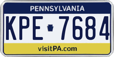 PA license plate KPE7684