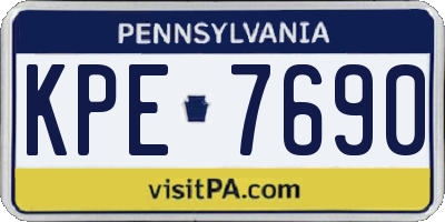PA license plate KPE7690