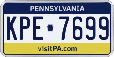 PA license plate KPE7699