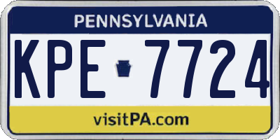 PA license plate KPE7724