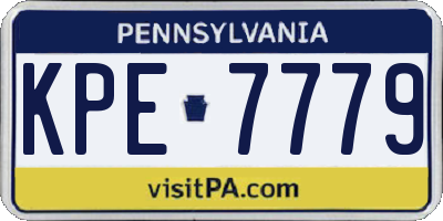 PA license plate KPE7779