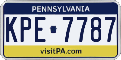 PA license plate KPE7787