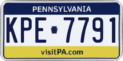 PA license plate KPE7791