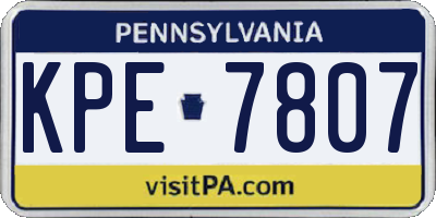 PA license plate KPE7807