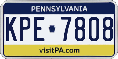 PA license plate KPE7808