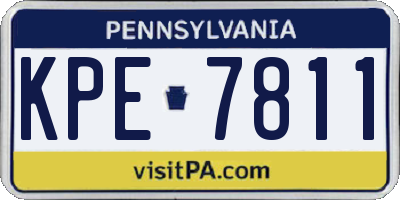 PA license plate KPE7811