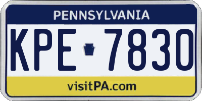 PA license plate KPE7830