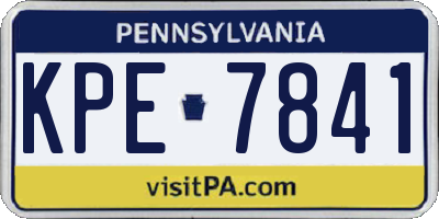 PA license plate KPE7841