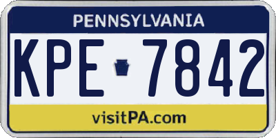 PA license plate KPE7842