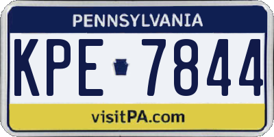 PA license plate KPE7844