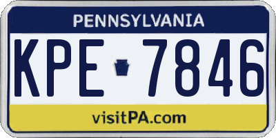 PA license plate KPE7846
