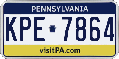 PA license plate KPE7864
