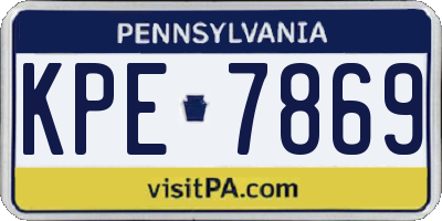 PA license plate KPE7869