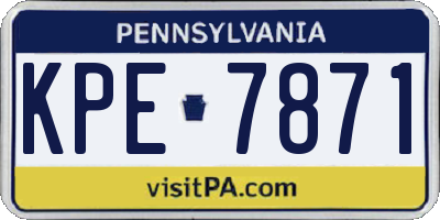 PA license plate KPE7871