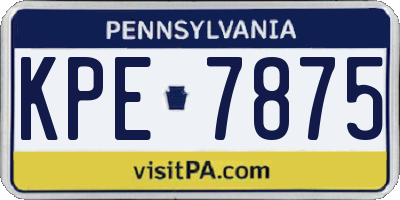 PA license plate KPE7875