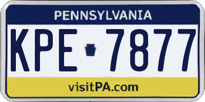 PA license plate KPE7877