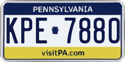 PA license plate KPE7880