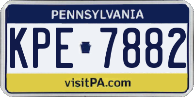 PA license plate KPE7882