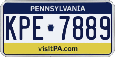 PA license plate KPE7889