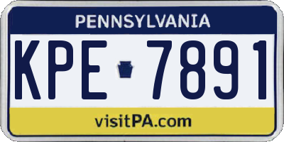 PA license plate KPE7891