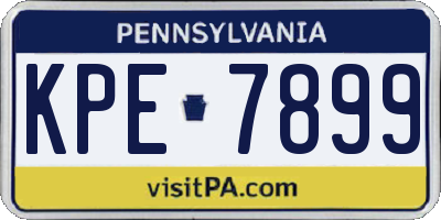 PA license plate KPE7899