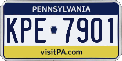PA license plate KPE7901