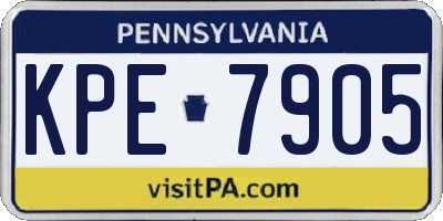PA license plate KPE7905
