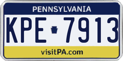 PA license plate KPE7913