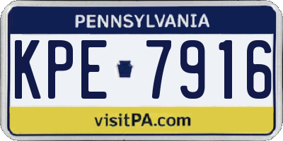 PA license plate KPE7916