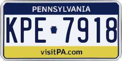 PA license plate KPE7918