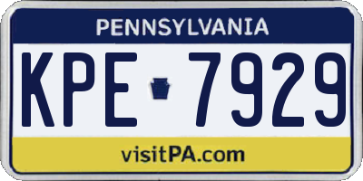 PA license plate KPE7929