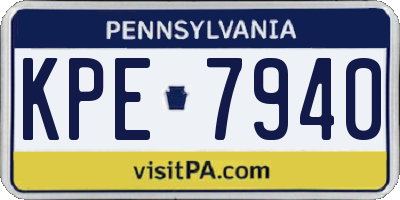 PA license plate KPE7940